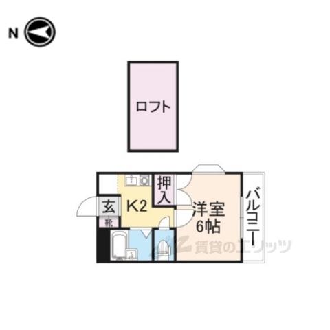 アチカハイツ(1K/2階)の間取り写真