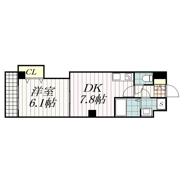 VICTORIAN COURT CHIBA(1DK/2階)の間取り写真