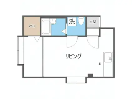 ランドパークス平岸(1K/3階)の間取り写真