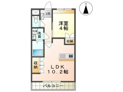 メルヴェールII(1LDK/2階)の間取り写真