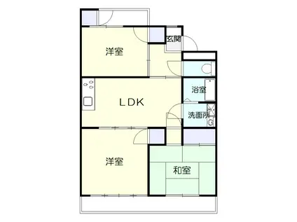 サニーパーク(3LDK/3階)の間取り写真