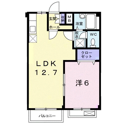 フォレストパークA(1LDK/2階)の間取り写真