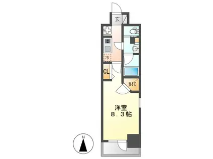 パークアクシス名古屋山王(1K/7階)の間取り写真