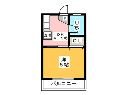 第5光ハイツ(1K/2階)の間取り写真