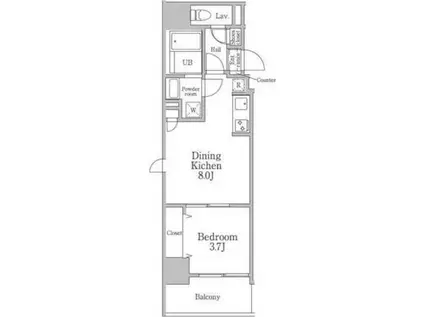 レジディア三軒茶屋III(1LDK/5階)の間取り写真