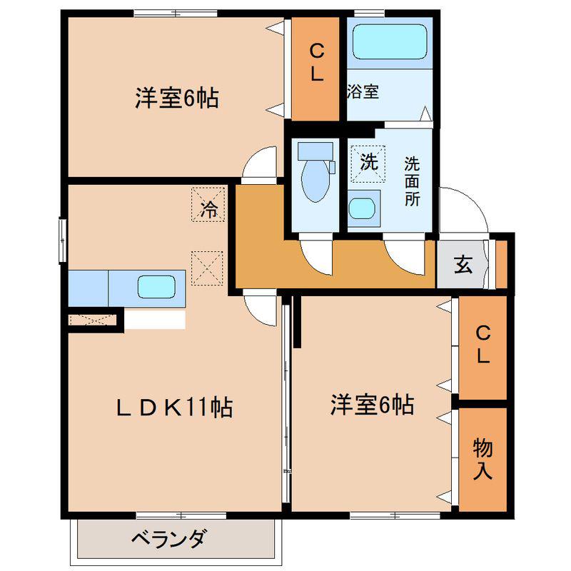 アルウェット(2LDK/2階)の間取り写真