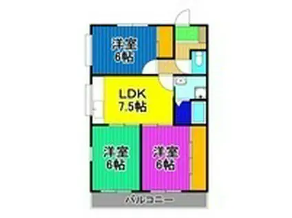 MハイツJJ(3LDK/2階)の間取り写真