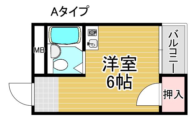 グランソシエ住之江(ワンルーム/1階)の間取り写真