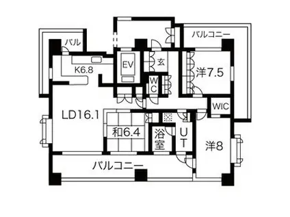 モアグレース八勝通 PREMIX(3LDK/8階)の間取り写真