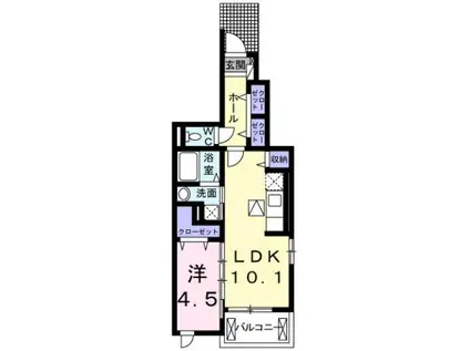 グレースコートII(1LDK/1階)の間取り写真