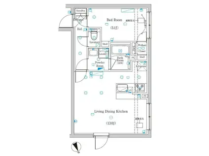 MIND経堂(1LDK/3階)の間取り写真