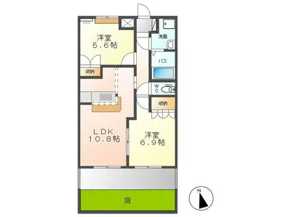 ふらわーガーデン・波崎B(2LDK/1階)の間取り写真