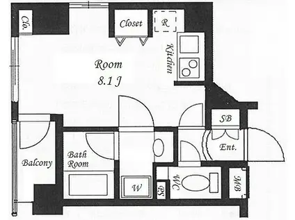 インシティ浜松町(ワンルーム/4階)の間取り写真