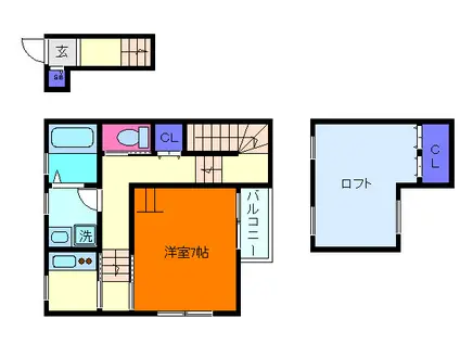 グランメール魚崎(1K/2階)の間取り写真