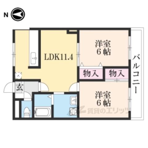 PREVAIL VAN(2LDK/3階)の間取り写真