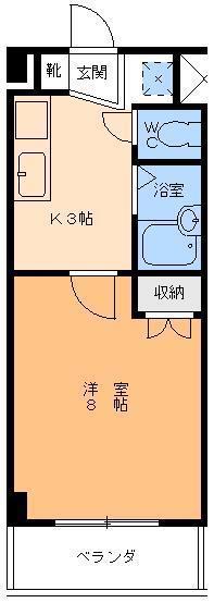 シェモア生石(1K/3階)の間取り写真