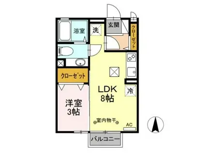 ヴィラ・グレース(1LDK/1階)の間取り写真