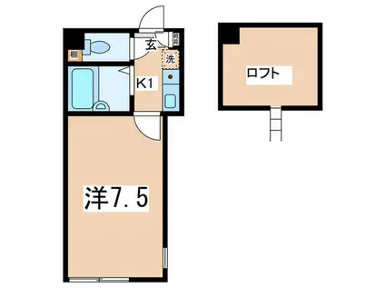 エスポワール(1K/2階)の間取り写真