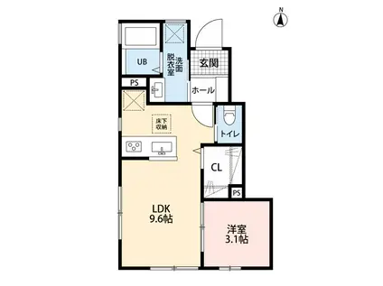 リーブルファイン松戸五香(1LDK/1階)の間取り写真