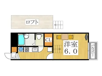 ネオメゾン安立(1K/2階)の間取り写真