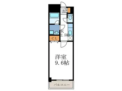 ヴァンイースト(1K/2階)の間取り写真