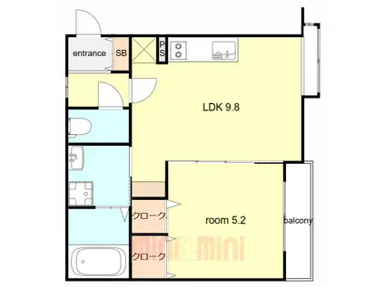 神戸市東灘区住吉東町PJ(1LDK/2階)の間取り写真
