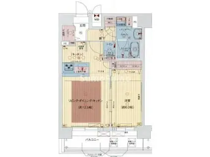 プレサンスOSAKA DEMECITYビーツ(1LDK/13階)の間取り写真