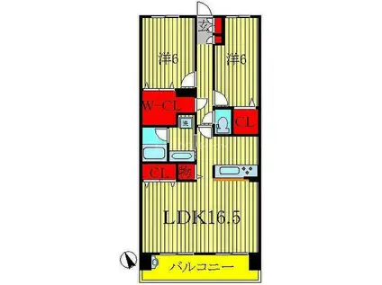 プレミアムフォレスト柏(2LDK/11階)の間取り写真