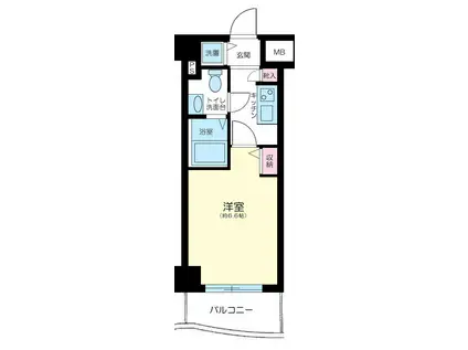 グランド・ガーラ高輪(1K/3階)の間取り写真