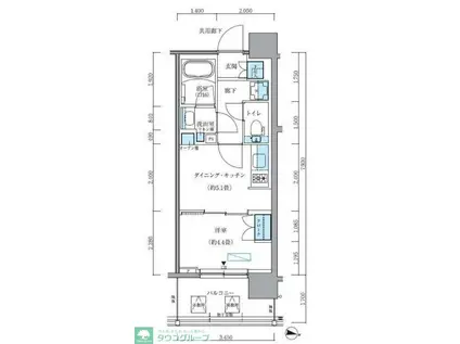 パークアクシス新大橋(1DK/11階)の間取り写真