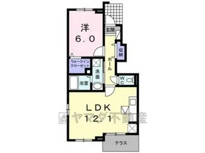 エクセルコートⅢ(1LDK/1階)の間取り写真