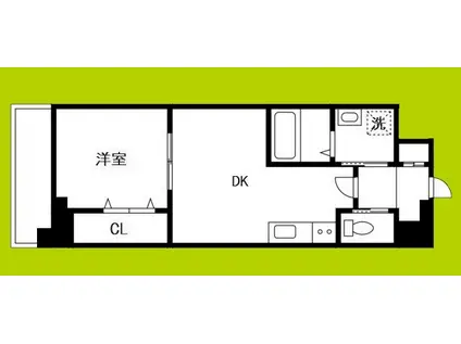 クローバー・グランデ今里(1DK/10階)の間取り写真