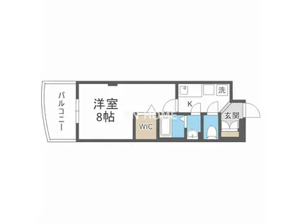 LUXE難波南(1K/12階)の間取り写真