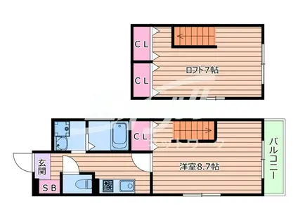 プレセンテ(2K/1階)の間取り写真