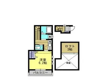 フェアリーランド(1K/2階)の間取り写真