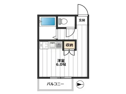 フルーレK(ワンルーム/1階)の間取り写真