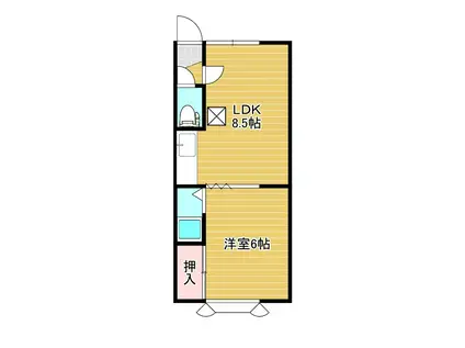 サニーハイツIII(1LDK/2階)の間取り写真