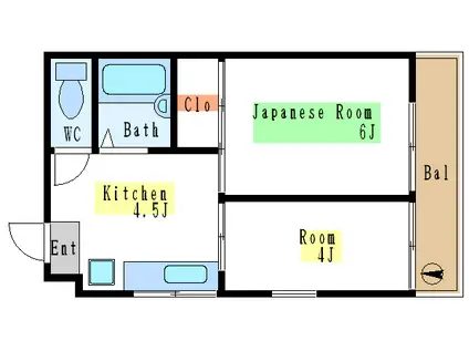 ダイヤマンション(2K/3階)の間取り写真