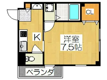 エアフォルクフリーデン2(1K/3階)の間取り写真