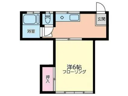 ユナイト石川町MISUGI(1DK/2階)の間取り写真