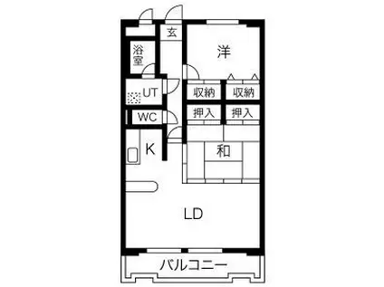 フランクール壱番館(2LDK/2階)の間取り写真