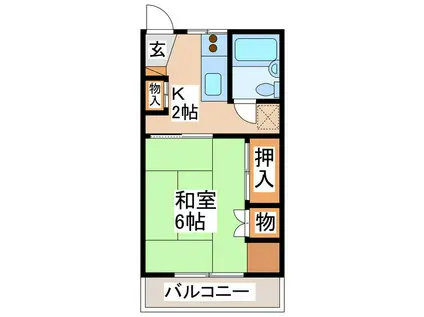 ハイツエール(1K/2階)の間取り写真