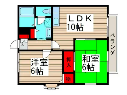 ハイツマーレA(2LDK/2階)の間取り写真