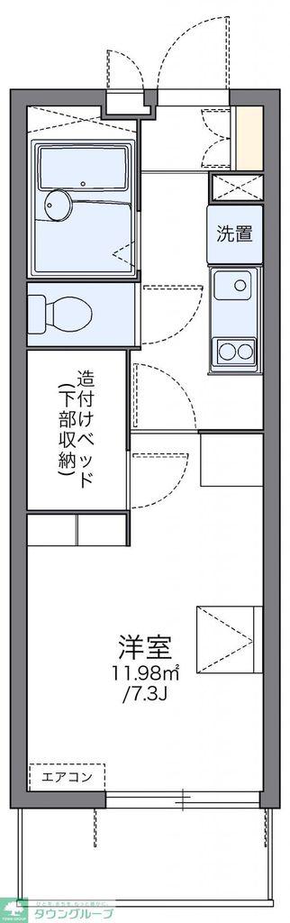 レオパレスブルースカイ(1K/3階)の間取り写真