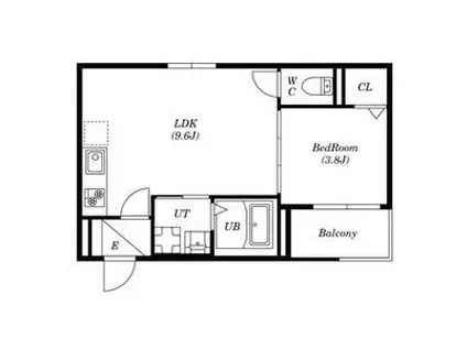 イースト原(1LDK/2階)の間取り写真