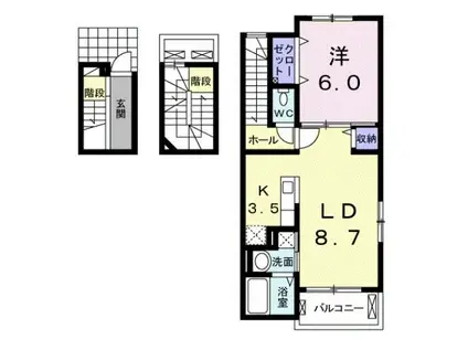 サン・ハイツ・すみれ(1LDK/3階)の間取り写真
