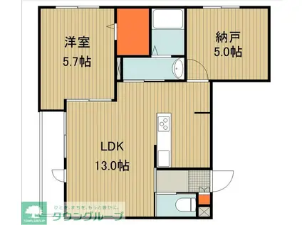 YS STAGE坂戸(1SLDK/1階)の間取り写真