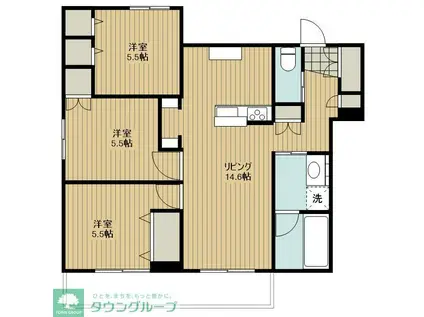 鶴川3丁目メゾン(3LDK/2階)の間取り写真