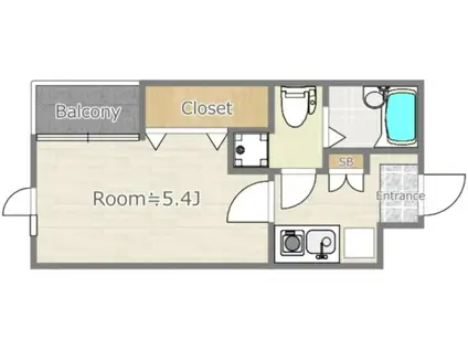 ラトータリテ田無町(1K/2階)の間取り写真