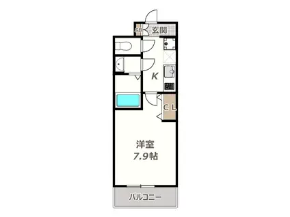 セオリー天王寺南DOOR(1K/2階)の間取り写真